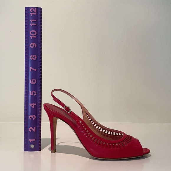 Sergio Rossi red patent leather sz 38.5 heels EUC - Picture 5 of 7